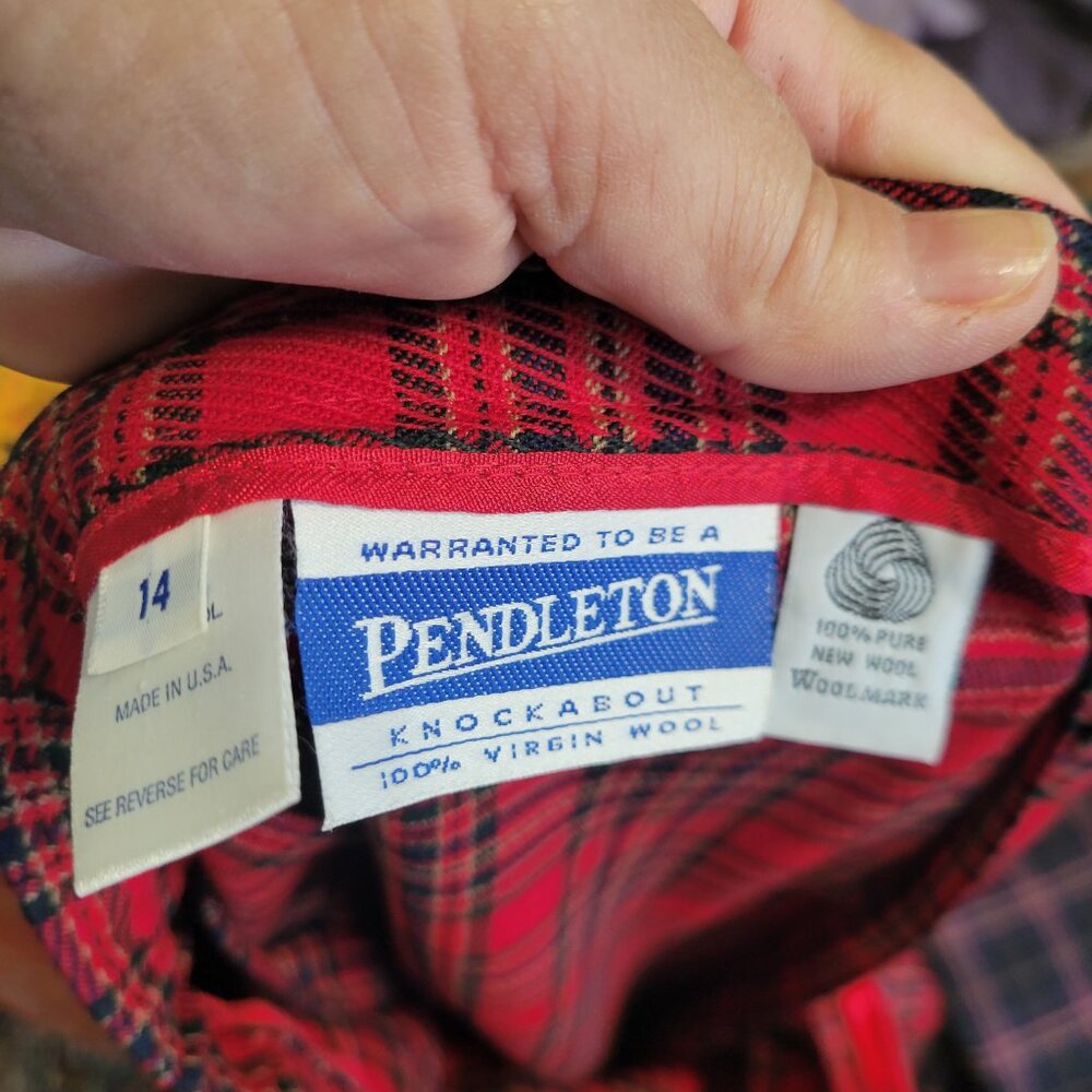 Vintage Pendleton Red Plaid Skirt 100% Wool - Picture 5 of 5